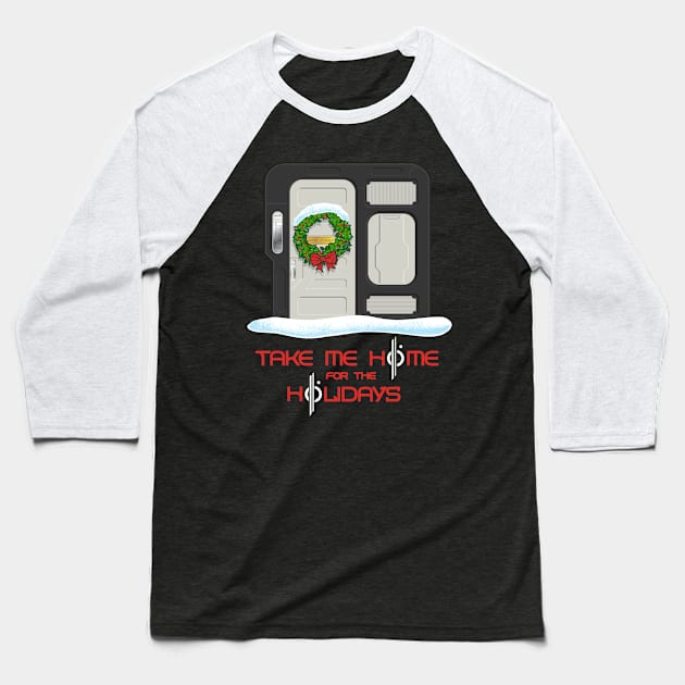 Home for the Holidays (Galactic) Baseball T-Shirt by Dama Designs
